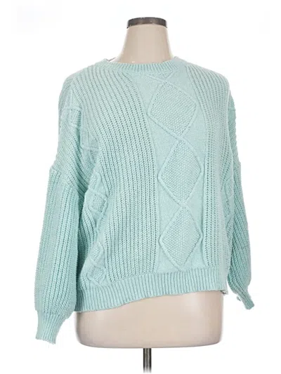 Pre-owned Shein Curve Pullover Sweater In Blue
