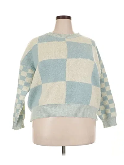 Pre-owned Shein Curve Pullover Sweater In Blue