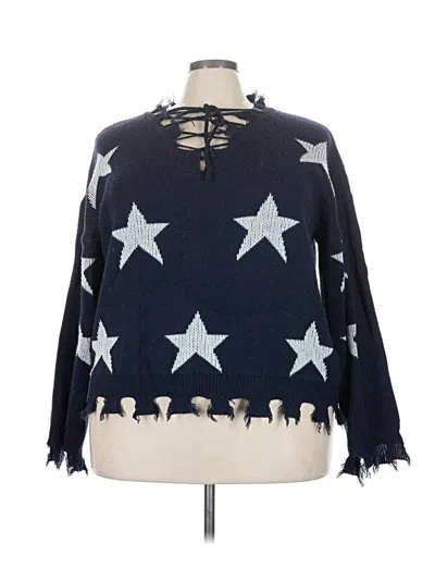 Pre-owned Shein Curve Pullover Sweater In Blue
