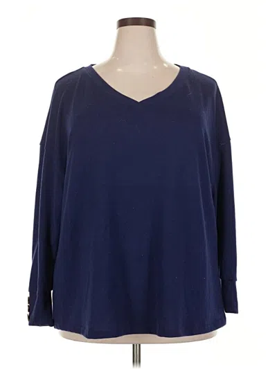 Pre-owned Shein Curve Pullover Sweater In Blue