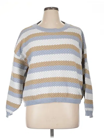 Pre-owned Shein Curve Pullover Sweater In Blue