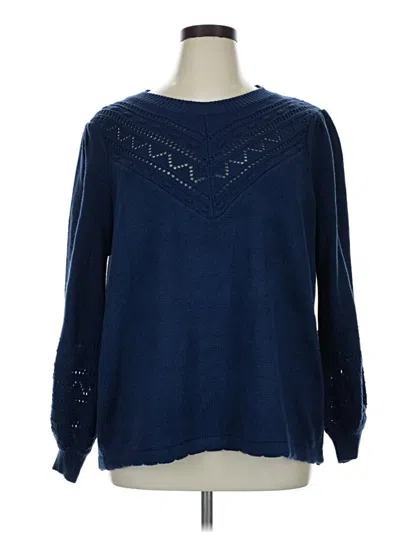 Pre-owned Shein Curve Pullover Sweater In Blue