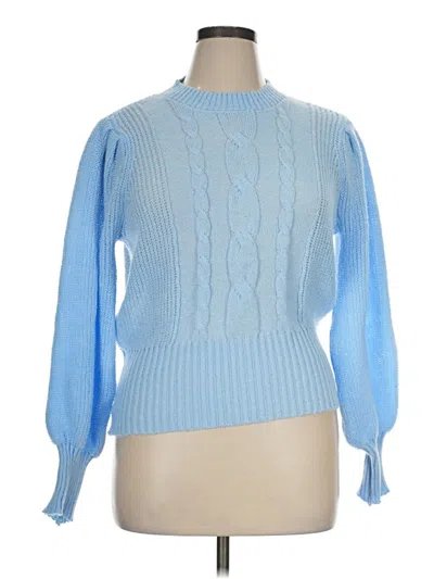 Pre-owned Shein Curve Pullover Sweater In Blue