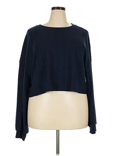Pre-owned Shein Curve Pullover Sweater In Blue
