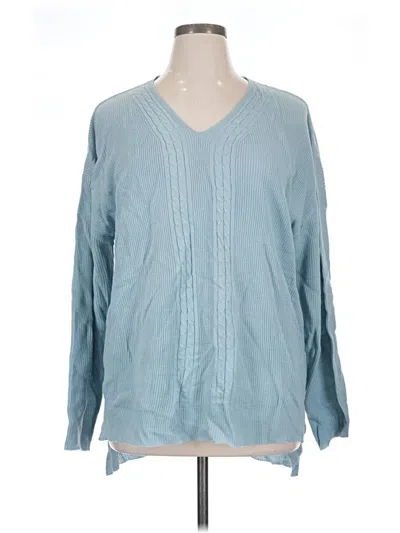 Pre-owned Shein Curve Pullover Sweater In Blue