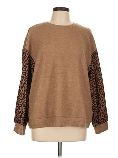 Pre-owned Shein Curve Pullover Sweater In Brown