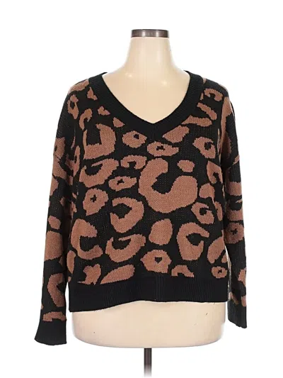 Pre-owned Shein Curve Pullover Sweater In Brown