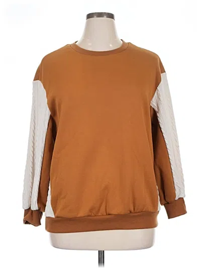 Pre-owned Shein Curve Pullover Sweater In Brown