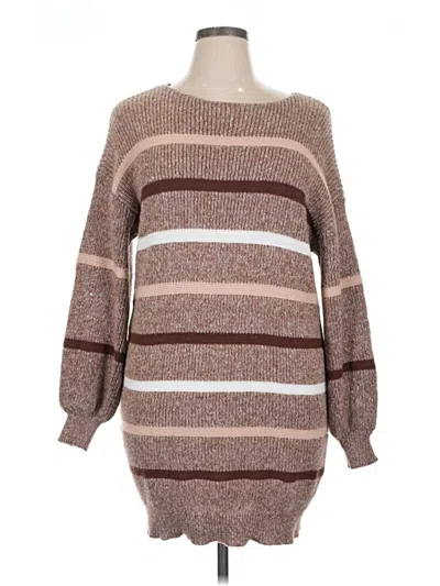 Pre-owned Shein Curve Pullover Sweater In Brown