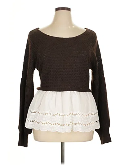 Pre-owned Shein Curve Pullover Sweater In Brown