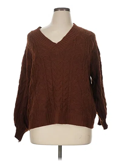 Pre-owned Shein Curve Pullover Sweater In Brown