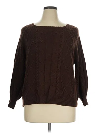 Pre-owned Shein Curve Pullover Sweater In Brown