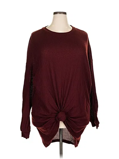 Pre-owned Shein Curve Pullover Sweater In Burgundy