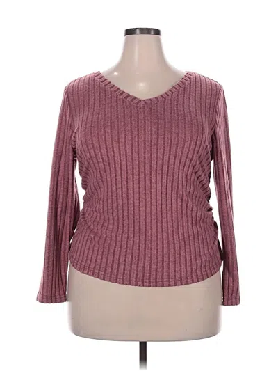 Pre-owned Shein Curve Pullover Sweater In Burgundy