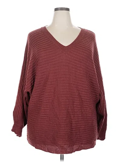 Pre-owned Shein Curve Pullover Sweater In Burgundy