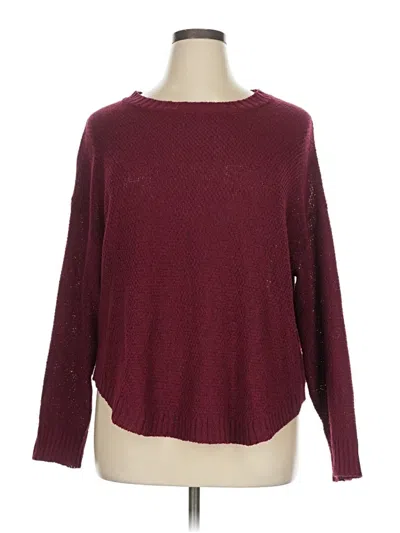 Pre-owned Shein Curve Pullover Sweater In Burgundy