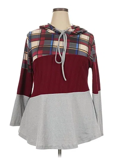 Pre-owned Shein Curve Pullover Sweater In Burgundy