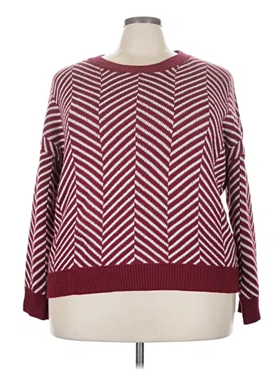 Pre-owned Shein Curve Pullover Sweater In Burgundy