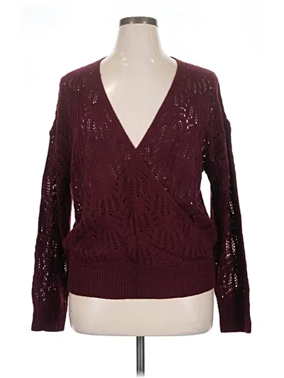 Pre-owned Shein Curve Pullover Sweater In Burgundy