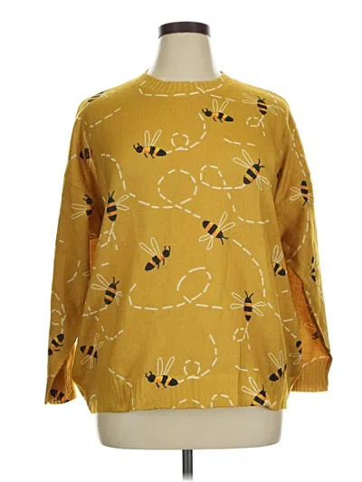 Pre-owned Shein Curve Pullover Sweater In Gold