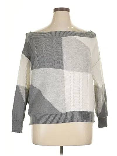 Pre-owned Shein Curve Pullover Sweater In Gray