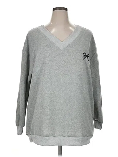 Pre-owned Shein Curve Pullover Sweater In Gray