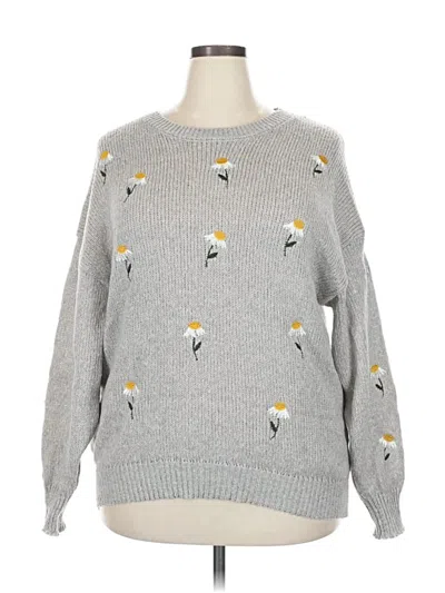 Pre-owned Shein Curve Pullover Sweater In Gray
