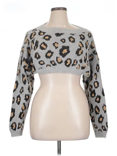 Pre-owned Shein Curve Pullover Sweater In Gray