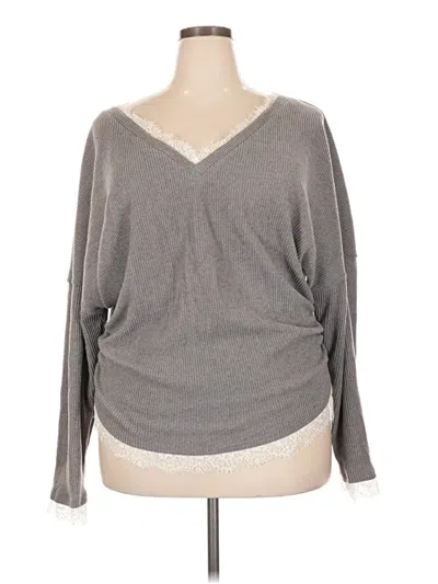 Pre-owned Shein Curve Pullover Sweater In Gray