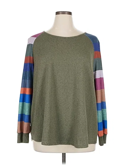 Pre-owned Shein Curve Pullover Sweater In Green