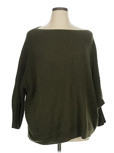 Pre-owned Shein Curve Pullover Sweater In Green