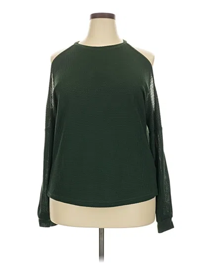 Pre-owned Shein Curve Pullover Sweater In Green