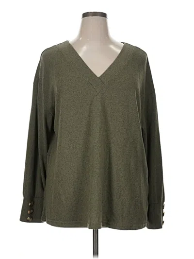 Pre-owned Shein Curve Pullover Sweater In Green