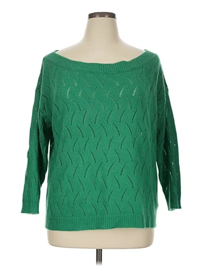 Pre-owned Shein Curve Pullover Sweater In Green