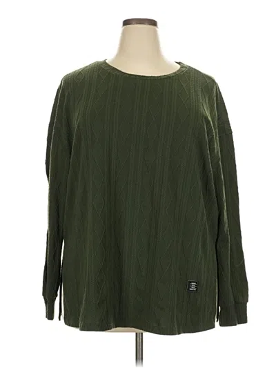 Pre-owned Shein Curve Pullover Sweater In Green