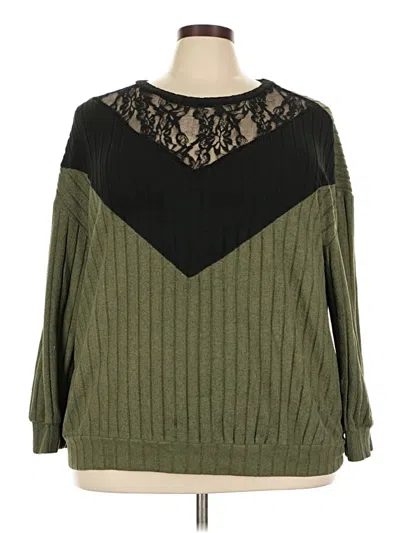 Pre-owned Shein Curve Pullover Sweater In Green