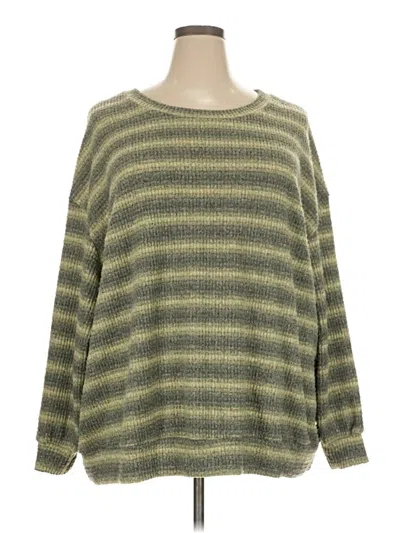 Pre-owned Shein Curve Pullover Sweater In Green