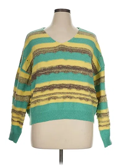Pre-owned Shein Curve Pullover Sweater In Green