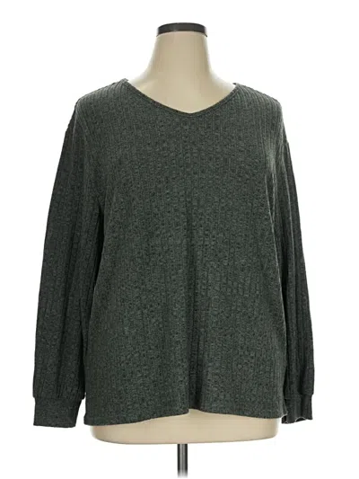 Pre-owned Shein Curve Pullover Sweater In Green
