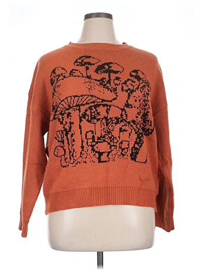 Pre-owned Shein Curve Pullover Sweater In Orange