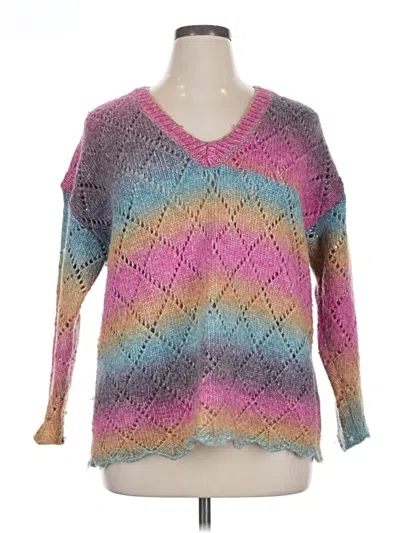 Pre-owned Shein Curve Pullover Sweater In Pink