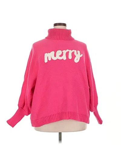 Pre-owned Shein Curve Pullover Sweater In Pink