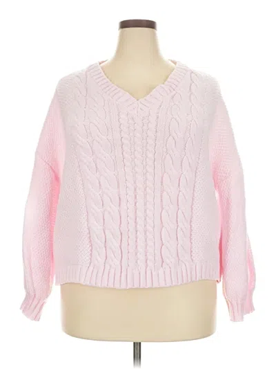 Pre-owned Shein Curve Pullover Sweater In Pink