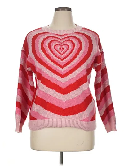 Pre-owned Shein Curve Pullover Sweater In Pink