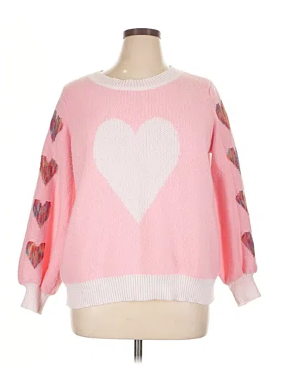 Pre-owned Shein Curve Pullover Sweater In Pink