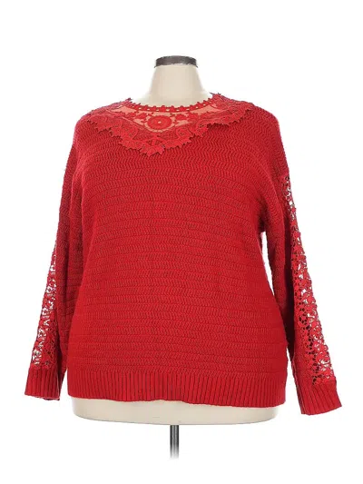 Pre-owned Shein Curve Pullover Sweater In Red