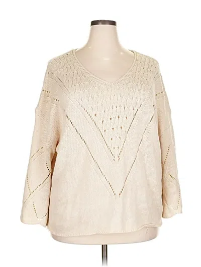 Pre-owned Shein Curve Pullover Sweater In White