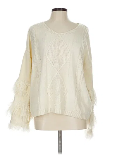 Pre-owned Shein Curve Pullover Sweater In White