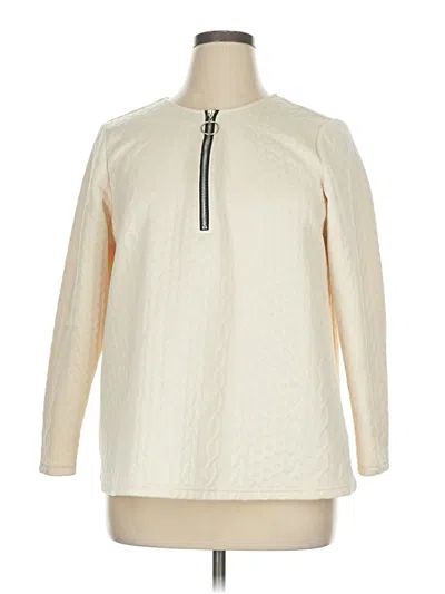 Pre-owned Shein Curve Pullover Sweater In White