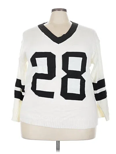 Pre-owned Shein Curve Pullover Sweater In White